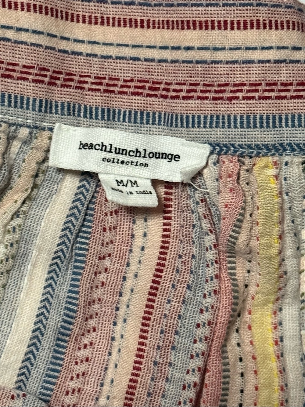 beachlunchlounge Multicolor Striped Square-Neck Puff Sleeve Top - Picture 2 of 3